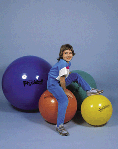 Therapy Balls, models SBY (yellow), SBO (orange), SBG (green), and SBB(blue)